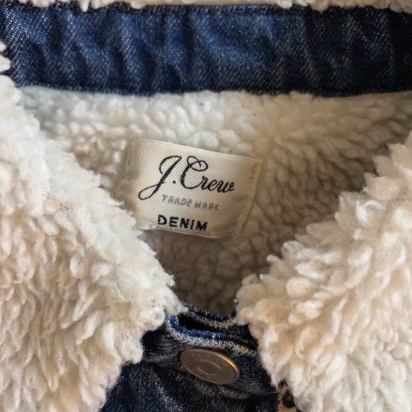 J Crew Sherpa Fleece Denim Jacket - Picture 6 of 8